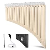 Vangoa Panflöte 16 Panes für Linkshänder Pan Flöte Instrument C-Ton Pan Pipe Einsteigerset Leichtes Lernen mit Tragetasche