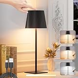 skelo LED Tischlampe Kabellos Dimmbare Touch LED Akku Tischlampe Höhenverstellbar 3 Farbtemperatur IP54 4000mAh Für drinnen und draußen geeignet Wiederaufladbar USB-C Metallmaterial Schwarz 1 PCS