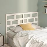 Owoxanthellate Kopfteil Weiß 146x4x100 cm aus massivem Kiefernholz, Modernes Design, Robuste Holzoptik, Einfache Montage, Passend für Schlafzimmer, Apartment und Gästezimmer