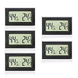 MAVORI® 5 x Mini Thermometer & Hygrometer innen digital - 2in1 Zimmerthermometer & Luftfeuchtigkeitsmesser innen - Thermometer für Innenräume und Hydrometer - Verbesserte Messtechnik August 2022