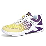 BLBK Badmintonschuhe, Squashschuhe, Hallenschuhe für Verschiedene Bodenbeläge, bequemer und Fester Griff/Unisex-Volleyballschuhe,Lila 44