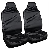 ZexJpr 2 Stück Autositzschoner, Sitzschutz Auto, Schonbezug Autositz Vorne und Hinten, Universell für Pkw mit Seitentaschen(138 x 56 cm, Schwarz)