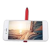 RASTKY LED-Licht 4 in 1 Kapazitiver Eingabestift mit Handyhalter, Touch-Kondensator, Rot/Blau/Schwarz, 5,35 Zoll, Einhandbedienung für Reisende (Rot)