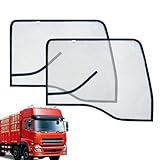 Sonnenschutz für Seitenfenster für Semi-LKW, Sonnenschutz für Seitenfenster | 2 Stück Netzfenstervorhänge, magnetische Vorhänge für Seitenfenster, Sonnenschutz für Fin