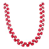 NIYANGLE Glasperlen Fadenvorhang achteckige Perlenkette für Türvorhang und Kronleuchter DIY Deko Metallverstärkt Tiefrot Vielseitig für Raumteiler und Lampenzubehör