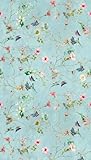 A.S. Création Livingwalls Vliestapete - Tapete Schmetterlinge Floral in Türkis, Grün und Rosa - Wandtapete für verschiedene Räume - Wandbild XXL 159 x 280 cm