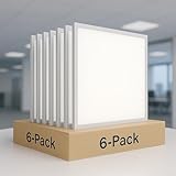 Proventa Deckenlampe Led Deckenleuchte Flach Lampe 62 x 62 cm 40W mit Netzteil 4.000 Lumen 50.000 Stunden Lebensdauer neutralweiß 4.000K 6-Pack deckenleuchte led fernbedienung [Energieklasse E]