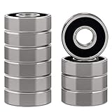 XiKe 608-2RS Kugellager mit Doppeldichtung 8x22x7mm Chromstahl und Vorgeschmiert, 608RS Miniatur-Rillenkugellager, 10er Pack