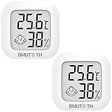 2x Mini Thermometer Hygrometer zum Aufstellen oder Wandmontage Innenraum, Wohnzimmer, Büro (Feuchtigkeit & Temperatur)