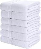 Utopia Towels - 6er-Pack mittelgroße Badetücher aus 100% Baumwolle mit Aufhängeschlaufen, 60x120 cm Duschtuch, weiche und saugfähige Handtücher (Weiß)