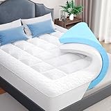 Gel Topper 90x200cm, 10 cm Höhe Memory Foam Matratze mit 4 Anti-Rutsch-Bändern Zwei Härtegrade H3 & H2 Oeko-TEX® Zertifiziert Gel Mattress Topper Waschbarem Bezug