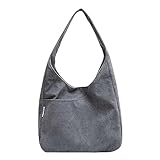 Henkel Für Taschen Stoff Modische Cord-Tasche, lässige große Kapazität, Umhängetasche für Damen, Reisen, Sport, Segeltuchtasche Steckschloss Für Taschen Metall (Grey, One Size)