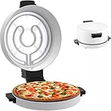 WOTZOV Elektrischer doppelseitiger Pizzaofen mit Antihaftbeschichtung, 1800 W Pizzamaker mit Strom- und Kontrollleuchten, 30 cm große Kochplatte, für Pizza/Pfannkuchen/Nachos/FA