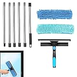 Lange Staubwedel für die Reinigung - Hoch Reichweite Teleskop-Staubwedel Set | Wiederverwendbares Staubentferner Bürsten Zubehör, Reinigungswerkzeuge Für Decke Ventilator Möbel Ecken Haus Wände