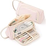 ONCCI Federmäppchen Mädchen Mäppchen Federtaschen Große Kapazität Teenager Etui Stifte Pencil Case für Schule & Büro (Creme-Rosa)