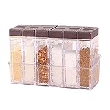6er Set Gewürzgläser, Gewürzdosen Set Gewürzbox Kunststoff Camping Gewürzbox Spice Jars für Weihnachtsgeschenke Küche Camping Reastaurant Mensa