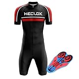 Herren Pro Fahrrad Skinsuit Kurzarm,Herren Pro Trisuit Kurzarm Triathlonanzug für Ironman＋Wettkampfprofi gepolstert,Trisuit Einteiler–Triathlonanzug,für Wettkampf Run,Cycle,Swim (TYP-6,L)