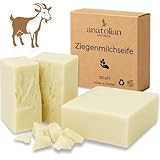 Original Ziegenmilchseife ANATOLIAN NATURALS 120g – Natürliche Pflege für empfindliche Haut, Haar- Körper- und Gesichtsseife, feuchtigkeitsspendend und beruhigend