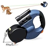 Doppelte Einziehbare Hundeleine, Doppelleine Hundeleine für 2 Hunde, Doppelte Hundeleine, 3m Hundeleine, Rollleine Hundeleine mit Licht, Anti Rutsch Griff für Kleine Und Mittelgroße Hunde (B)