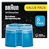 Braun 3-in-1 ShaverCare Reinigungskartuschen für Reinigungsstationen – ORIGINAL Kartuschen – Reinigt Rasierer 10x besser als Wasser, Scherkopfreiniger, Entfernt Haare und Hautpartikel – 8er Pack