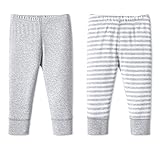 Lamaze Pantalones Deportivos de algodón Natural súper Peinados, Paquete de 2 Pantalones para bebés Unisex