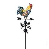 SIDCO Wetterhahn Windrad Windspiel Metall Hahn Wetterfahne Windanzeige Garten Deko