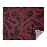 Dunkelroter chinesischer Drache, weiche Überwurfdecke für Mädchen, Überwurfdecken, Wohnzimmerdecke, 127 x 178 cm, Decken für Erwachsene