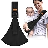 Babytrage für Kleinkinder und Neugeborene, Ergonomisch Baby Carrier Bequem Atmungsaktiv, Tragetuch Baby Neugeboren mit Verstellbare Schulter, Hüfttrage für Babys von 6 bis 36 Monaten (Schwarz)