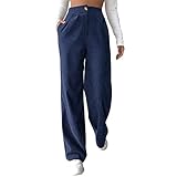 Kordhose Für Damen Locker Bequem Gerippt Winter Kordhose Cordhose Elegant Stretch Herbst Lang Breitcord Freizeithose High Waist Weites Bein Bequeme Hose Schlaghose