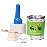 Kövulfix Rekord 600g Schnellkleber + Sparbehälter 0,4l + Auftragspinsel Kontaktkleber Universalkleber Lederkleber Schuhkleber - wasserfest, extra stark und elastisch - klebt Schuhsohlen, Leder, Metall