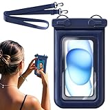 YNPQTDS Wasserdichte Tasche für Handy, IPX8, wasserdichte Handy-Trockentasche mit Lanyard, Touchscreen-Schutzfolie, Unterwasser-Schwimmzubehör für Kajakfahren, Marineblau