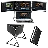 Tragbarer Dreifachmonitor für Laptops, 15,6 Zoll FHD 1080p faltbarer Bildschirm-Erweiterung, Plug-and-Play mit einem einzigen USB-C/HDMI-Kabel, einstellbare Betrachtungswinkel für Multitasking