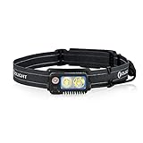 OLIGHT Array 2 Pro Gestensensor LED Stirnlampe 1500lm 150m Leuchtweite USB-C Wiederaufladbare Kopflampe 3 Lichtquellen mit Rotlicht 60°verstellbar Mini Headlampe 2 Kontrollsystem SOS-Modu