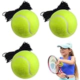 AONAYO 3er-Pack Tennisball Mit Schnur,Tennisball Mit Schnur Tennis Trainer,Twistball,Tennistraining Tennistrainer,Reboundball Swingball,Ball Mit Schnur,Geeignet FüR Tennistraining Drinnen Und DraußEn