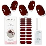 JMEOWIO Nagelfolie Weinrot Gel Nagelfolien Selbstklebend Nail Sticker Uv Härtend Dekoration Nageldesign Zubehör