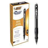 BIC Gel-ocity Original Tintenroller, Gelstifte in Schwarz, Strichstärke Medium, Nachfüllbar, 12er Pack