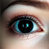 Schwarz Farbige Linsen & Geprüfte Kontaktlinsen - Grußlige Tageslinsen für Halloween & Fasching - ohne Stärke - Vampir & Dracula (1 Paar / 2 Stück)(Schwarz)