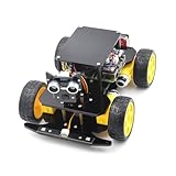 Adeept 4WD Smart Car Kit für Raspberry Pi 5/4B/3B/3B+ (Board nicht im Lieferumfang enthalten), Linienverfolgung, Lichtverfolgung, Hindernisvermeidung, Servomotor, OLED-Display, Summer