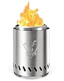 Generic Rauchfreie Feuerstelle,Tischfeuerstelle Feuerstelle Rauchfrei Campingkocher für den Außenbereich die, betrieben mit Pellets oder Holz, mit Reisetasche & 2 Mini-Sticks & feuerfester Matte