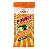 NIGRIN POWER Scheiben Reinigungstücher, für innen und außen, streifen-und schlierenfrei, praktisch für unterwegs, sicher und schonende Anwendung, Yellow Mellow, 20 Tücher