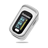 MOMMED Pulsoximeter, Sauerstoffsättigung Messgerät Finger, SpO2 Fingeroximeter misst Sauerstoffsättigung Pulsfrequenz, Oximeter mit OLED-Display