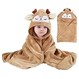 LAKPYN 2 Stück Einschlagdecke 80x80 cm Kuschelige Babydecke mit Kapuze für Autositz, Babyschale & Kinderwagen Weiche Baby Kuscheldecke