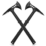 KS-11 Axe Set 2 Stück M48 Campingaxt mit Spitzdorn als Outdoor Survival Axt Rostfreie Klinge Beil mit Nylon Kopftasche