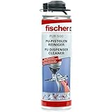 fischer PU Pistolenreiniger, hochaktiver PU-Reiniger für die Reinigung von Schaumpistolen, mit separatem Sprühkopf für außenliegenden Flächen, für alle üblichen Schaumpistolen geeignet