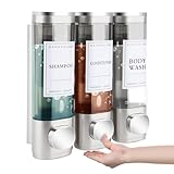 MEKOTRIN Seifenspender Wandbefestigung Dispenser Wandmontage Flüssigseifenspender Handseifenspender Badezimmer Duschgel Waschmittel für Hotel Zuhaus (Silber)