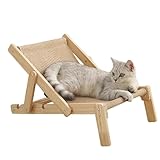 Sisal-Kratzstuhl, Katzenkratzer, Katzenkratzer aus Holz, Sisalstuhl, Katzenkratzer, erhöhter Katzenstuhl, Katzenkratzstuhl, Haustier-Hängemattenstuhl, Massivholz, Sisal-Katzenbett für Haustiere