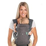 Infantino Flip Advanced 4-in-1 Babytrage, Ergonomisch, Umwandelbar, mit Blickrichtung Nach Innen und Außen, Vorne und Hinten Tragbar für Neugeborene bis Kleinkinder von 3,6-14,5 kg, Grau