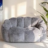 MAXYOYO Sitzsack, Floralförmige 2 Sitzer Sofa mit Memory-Foam Füllung, Weiches Kunstfell Sitzsack Giant für Wohnzimmer Schlafzimmer
