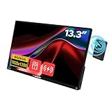 Verbatim PMT-13, Portable Touchscreen Monitor 13,3' aus Aluminium mit Powerbank 5000mAh, mobiler Full HD Bildschirm für Laptop, Tablet, Smartphone, PS5, Nintendo Switch mit USB-C sowie HDMI-Anschluss