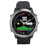 Syrisora Schwimmsport -Armbanduhren, Runde Smart Watch, Schwimmsport -Armbanduhr mit 1,3 -Zoll -Display -Bildschirm 50 Meter Wasserdicht für Outdoor -Lauftraining (Schwarz)
